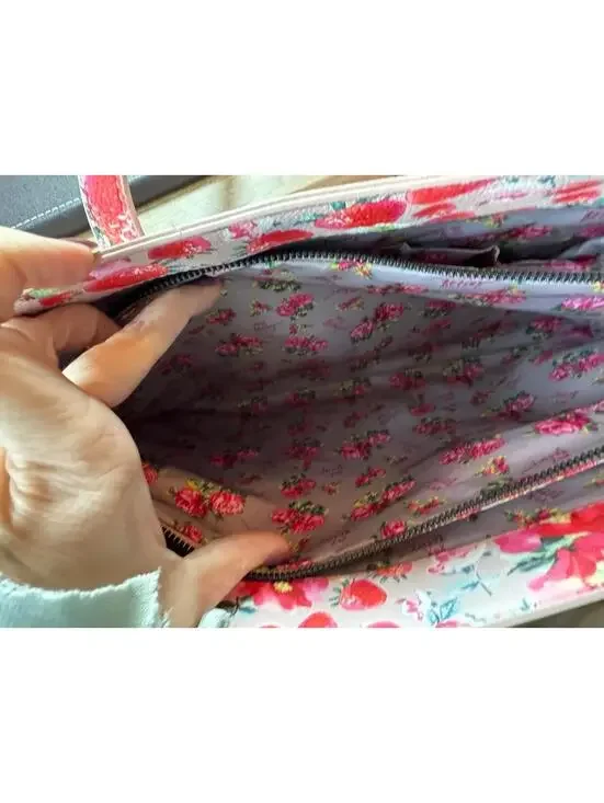 Betsey Johnson Pink Tote Bag with Floral Accent Scarf - Picture 5 of 6